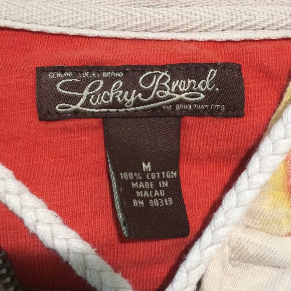 Lucky Brand Hooded Zipup sweatshirt Hawaiian print - Picture 9 of 9